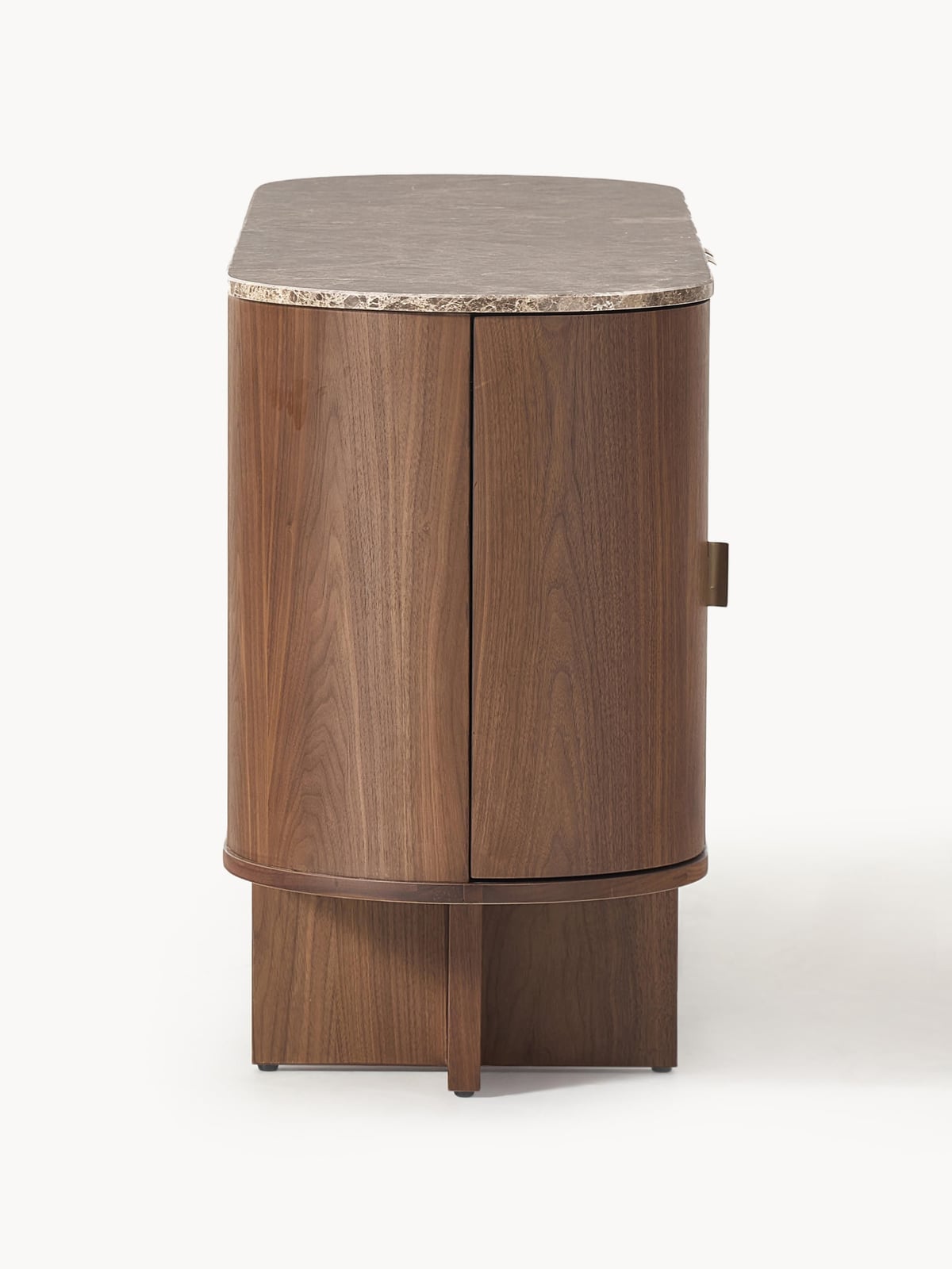 Zumi Wooden Sideboard with Rounded Corners and Marble Top